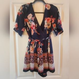 Francesca's Romper Large Floral Print